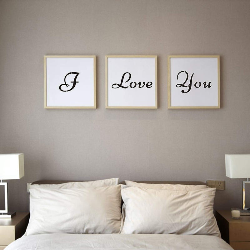 REOLAN Letter Stencils for Painting on Wood - 44 Pack Alphabet Stencil Templates with Numbers and Signs, Reusable Plastic Stencils in 2 Fonts and 142 Designs for Wood Burning & Wall Art - Image 5